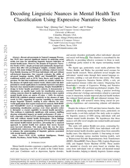 Decoding Linguistic Nuances in Mental Health Text Classification Using
  Expressive Narrative Stories