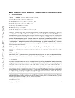 XR for All: Understanding Developer Perspectives on Accessibility
  Integration in Extended Reality