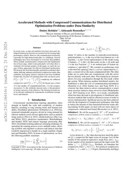 Accelerated Methods with Compressed Communications for Distributed
  Optimization Problems under Data Similarity