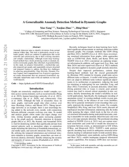 A Generalizable Anomaly Detection Method in Dynamic Graphs