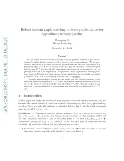 Robust random graph matching in Gaussian models via vector approximate message passing