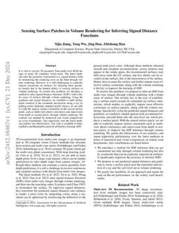 Sensing Surface Patches in Volume Rendering for Inferring Signed
  Distance Functions