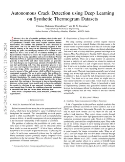Autonomous Crack Detection using Deep Learning on Synthetic Thermogram
  Datasets