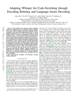 Adapting Whisper for Code-Switching through Encoding Refining and Language-Aware Decoding