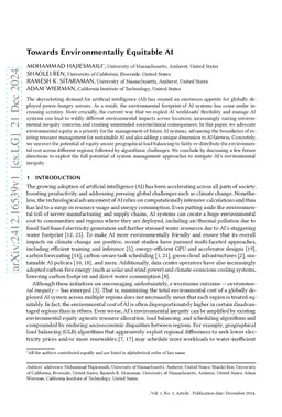 Towards Environmentally Equitable AI