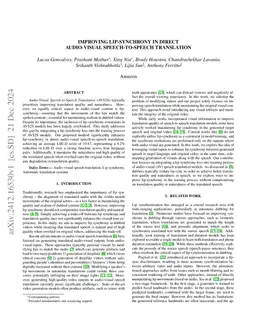Improving Lip-synchrony in Direct Audio-Visual Speech-to-Speech
  Translation