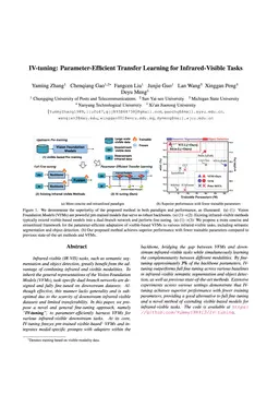 IV-tuning: Parameter-Efficient Transfer Learning for Infrared-Visible Tasks
