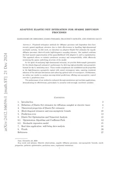 Adaptive Elastic-Net estimation for sparse diffusion processes