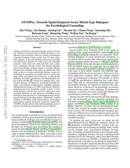 STAMPsy: Towards SpatioTemporal-Aware Mixed-Type Dialogues for
  Psychological Counseling