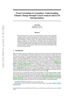From Correlation to Causation: Understanding Climate Change through
  Causal Analysis and LLM Interpretations
