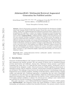 AlzheimerRAG: Multimodal Retrieval Augmented Generation for Clinical Use Cases using PubMed articles