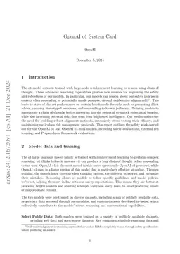 OpenAI o1 System Card