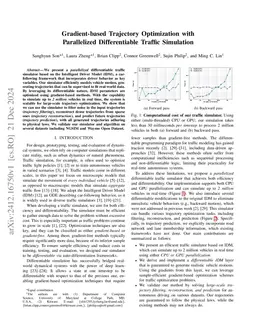 Gradient-based Trajectory Optimization with Parallelized Differentiable Traffic Simulation