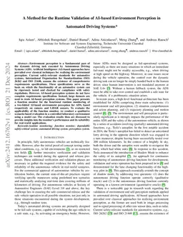 A Method for the Runtime Validation of AI-based Environment Perception
  in Automated Driving System