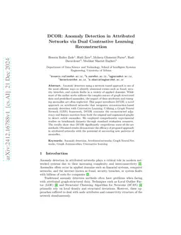 DCOR: Anomaly Detection in Attributed Networks via Dual Contrastive Learning Reconstruction