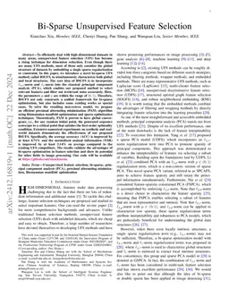 Bi-Sparse Unsupervised Feature Selection