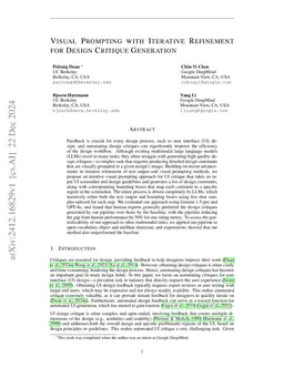 Visual Prompting with Iterative Refinement for Design Critique Generation
