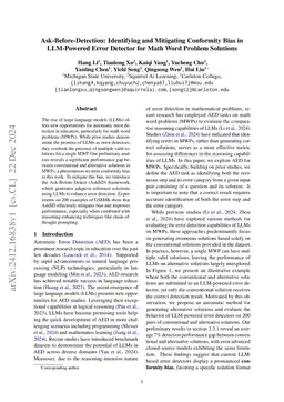 Ask-Before-Detection: Identifying and Mitigating Conformity Bias in
  LLM-Powered Error Detector for Math Word Problem Solutions