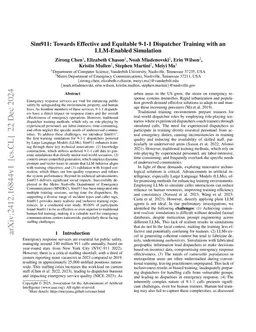 Sim911: Towards Effective and Equitable 9-1-1 Dispatcher Training with
  an LLM-Enabled Simulation