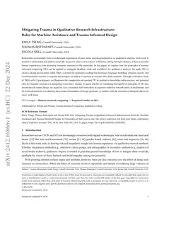 Mitigating Trauma in Qualitative Research Infrastructure: Roles for
  Machine Assistance and Trauma-Informed Design