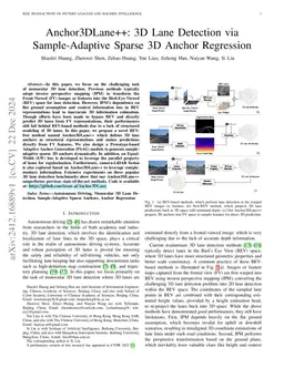 Anchor3DLane++: 3D Lane Detection via Sample-Adaptive Sparse 3D Anchor
  Regression