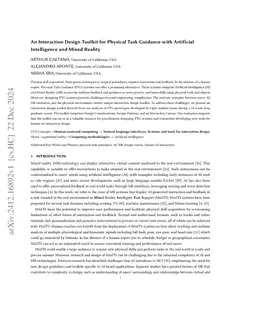 An Interaction Design Toolkit for Physical Task Guidance with Artificial
  Intelligence and Mixed Reality