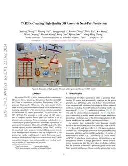 TAR3D: Creating High-Quality 3D Assets via Next-Part Prediction