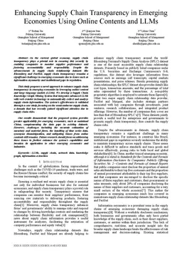 Enhancing Supply Chain Transparency in Emerging Economies Using Online
  Contents and LLMs