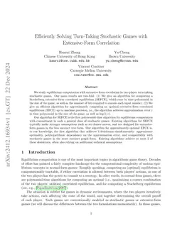 Efficiently Solving Turn-Taking Stochastic Games with Extensive-Form
  Correlation