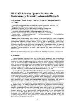 DTSGAN: Learning Dynamic Textures via Spatiotemporal Generative
  Adversarial Network