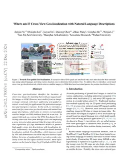Where am I? Cross-View Geo-localization with Natural Language Descriptions