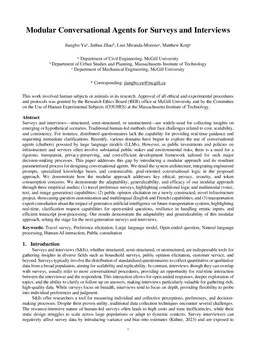 Modular Conversational Agents for Surveys and Interviews