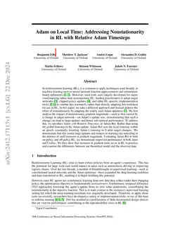Adam on Local Time: Addressing Nonstationarity in RL with Relative Adam
  Timesteps