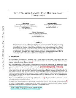 Style Transfer Dataset: What Makes A Good Stylization?