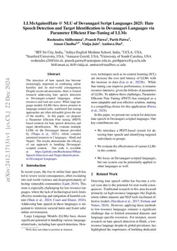 LLMsAgainstHate @ NLU of Devanagari Script Languages 2025: Hate Speech
  Detection and Target Identification in Devanagari Languages via Parameter
  Efficient Fine-Tuning of LLMs