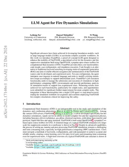 LLM Agent for Fire Dynamics Simulations
