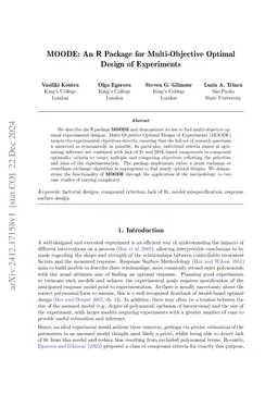 MOODE: An R Package for Multi-Objective Optimal Design of Experiments