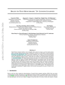 Brain-to-Text Benchmark '24: Lessons Learned