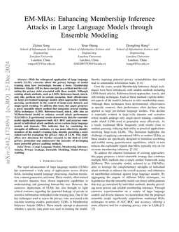 EM-MIAs: Enhancing Membership Inference Attacks in Large Language Models
  through Ensemble Modeling