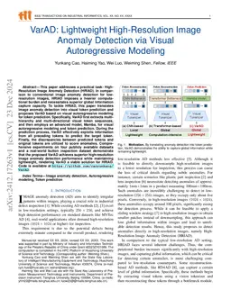 VarAD: Lightweight High-Resolution Image Anomaly Detection via Visual
  Autoregressive Modeling