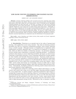 Low Rank Convex Clustering For Matrix-Valued Observations