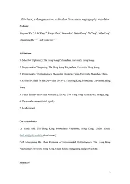 FFA Sora, video generation as fundus fluorescein angiography simulator