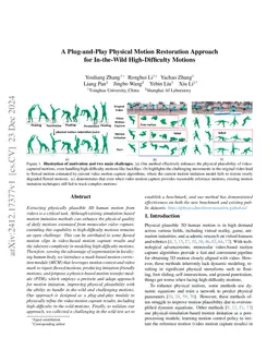 A Plug-and-Play Physical Motion Restoration Approach for In-the-Wild
  High-Difficulty Motions