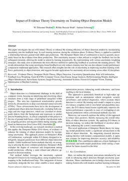 Impact of Evidence Theory Uncertainty on Training Object Detection
  Models