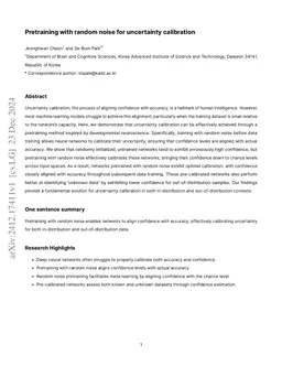 Pretraining with random noise for uncertainty calibration