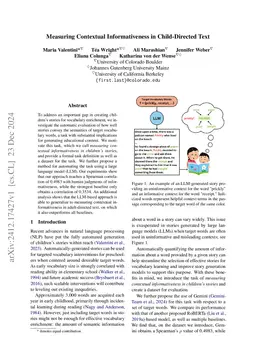Measuring Contextual Informativeness in Child-Directed Text