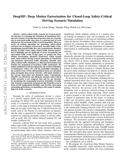 DeepMF: Deep Motion Factorization for Closed-Loop Safety-Critical
  Driving Scenario Simulation