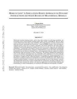 More is Less? A Simulation-Based Approach to Dynamic Interactions
  between Biases in Multimodal Models