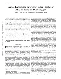 Invisible Textual Backdoor Attacks based on Dual-Trigger