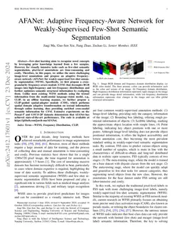 AFANet: Adaptive Frequency-Aware Network for Weakly-Supervised Few-Shot
  Semantic Segmentation